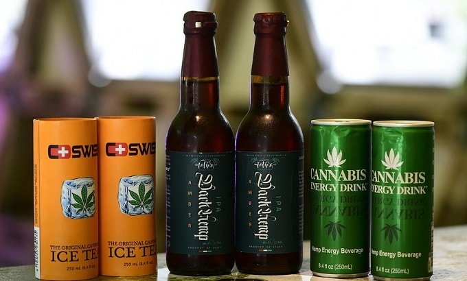 Tres bebidas diferentes de CBD